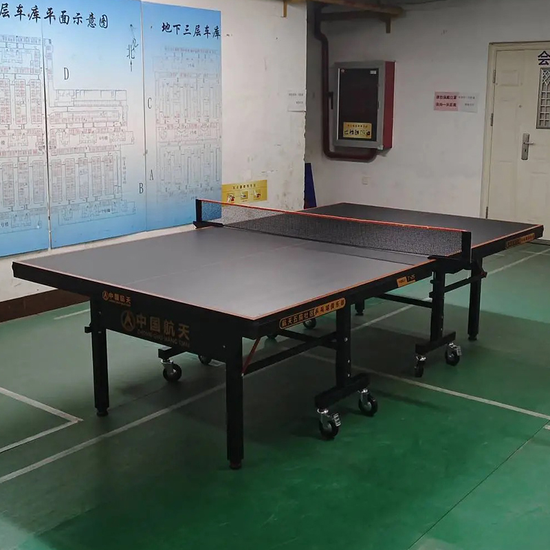 室內折疊乒乓球臺黑橙色