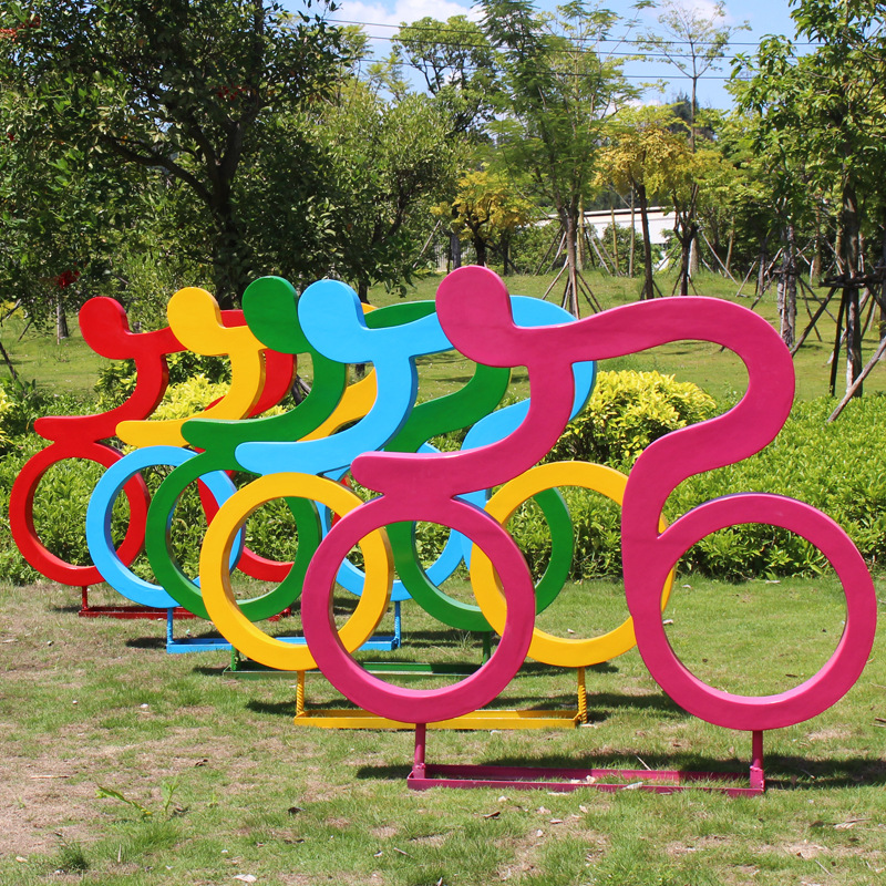 玻璃鋼運動人騎車