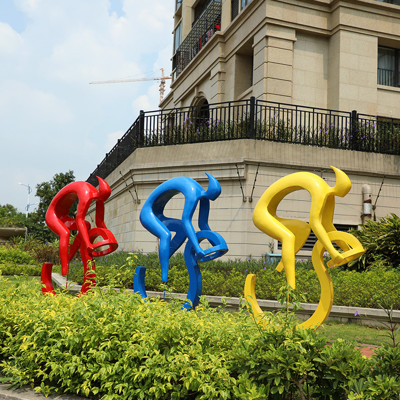 玻璃鋼運動人騎車